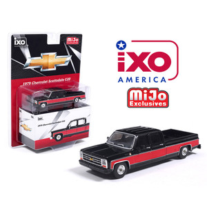 IXO Model 1:64 1979 Chevrolet Scottsdale C20 Crew Cab – Black w/ Red two Tone – Limited Edition – Mijo Exclusives
