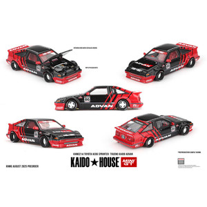 Kaido House x Mini GT Toyota AE86 Sprinter Trueno Kaido ADVAN – In Red/Black