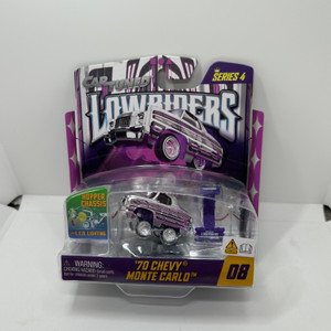 Car Tuned 1/64 Lowriders Show Glow 70 Chevy Monte Carlo LED Light Up & Hopper Chassis Series 4 