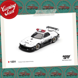 PREORDER: Mini GT 1:64 MAZDA RX-7 LB-Super Silhouette Police – In White - Blister Carded - ETA NOVEMBER 