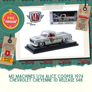 PREORDER: M2 MACHINES 1/24 ALICE COOPER 1974 Chevrolet Cheyenne 10 Release S48