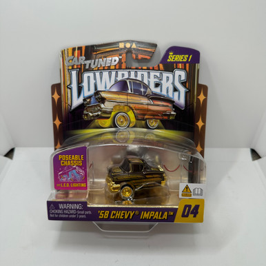 Car Tuned 1:64 Lowriders Show Glow 58 Chevy Impala With LED Light