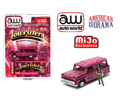 Auto World x American Diorama 1:64 1965 Chevrolet Suburban Lowrider With  Figure Limited 3,600 Pieces – Pink – Mijo Exclusives