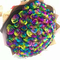 100 Rainbow Ecuadorian Roses Giant Bouquet