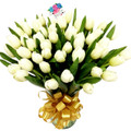 50 White Tulips Grand Bouquet