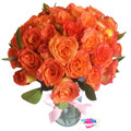 24 Korean Orange Roses Bouquet