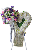 XL Dearly Loved Sympathy Heart Wreath Stand