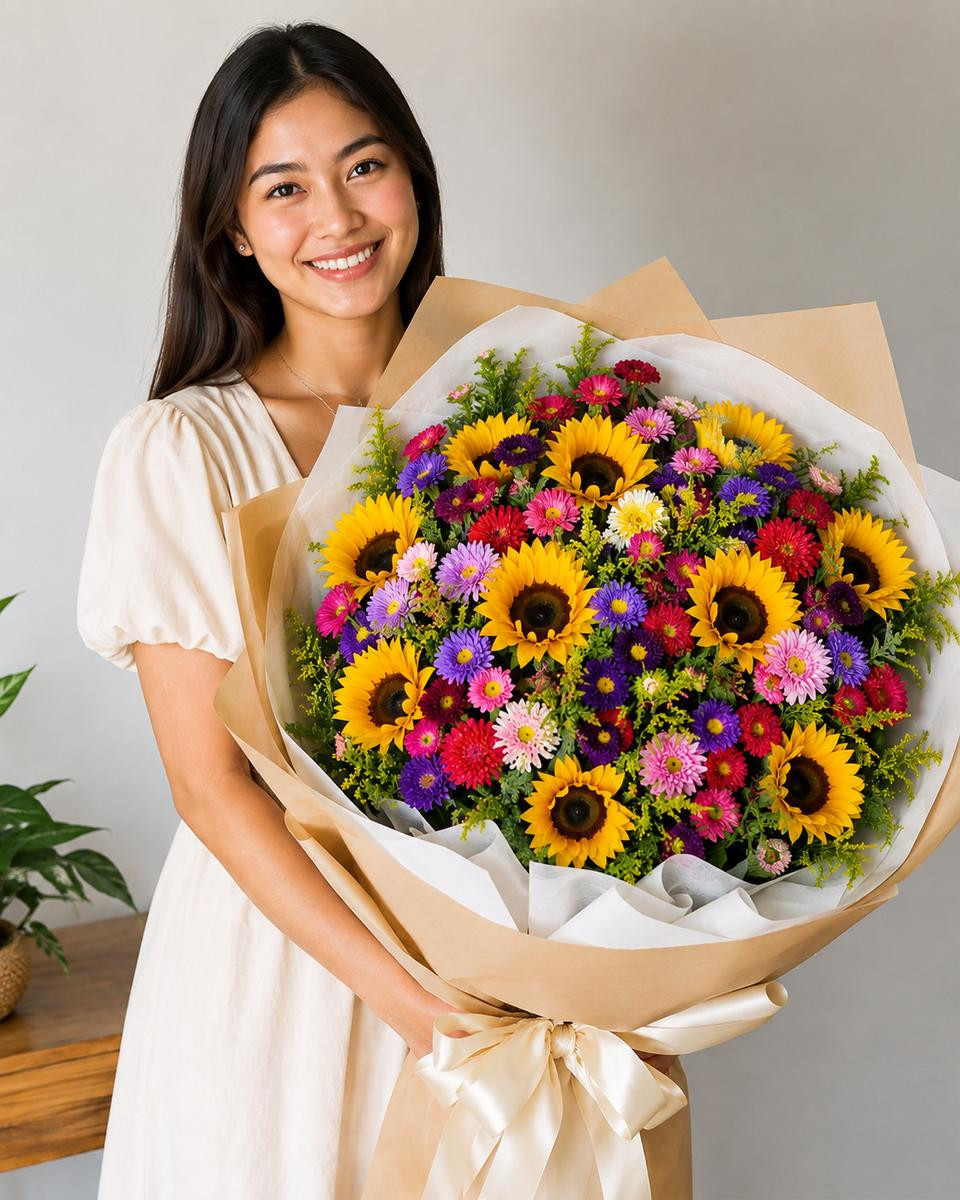 Sunflowers & Mums Extravaganza Giant Bouquet