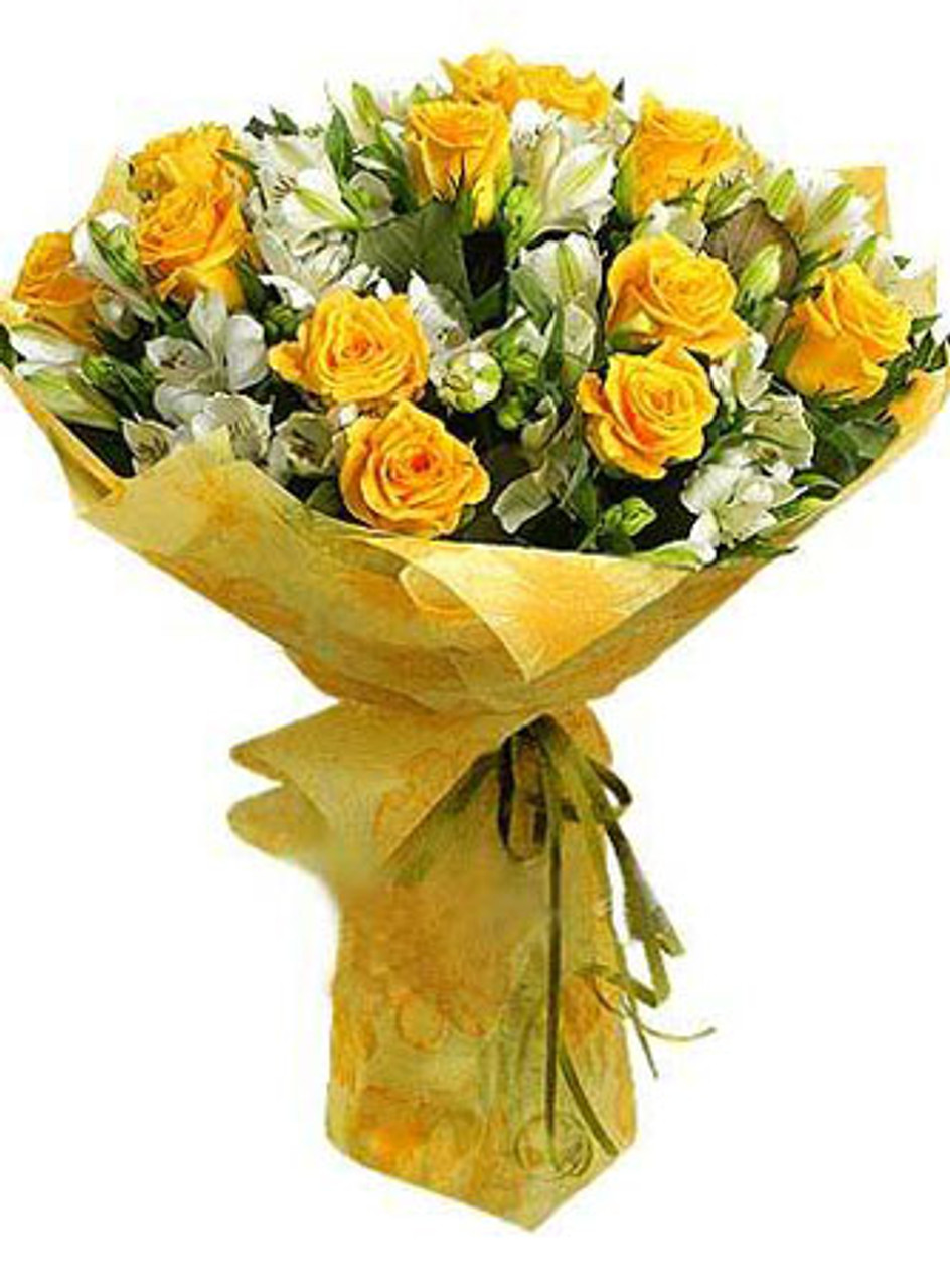 yellow rose flowers bouquet