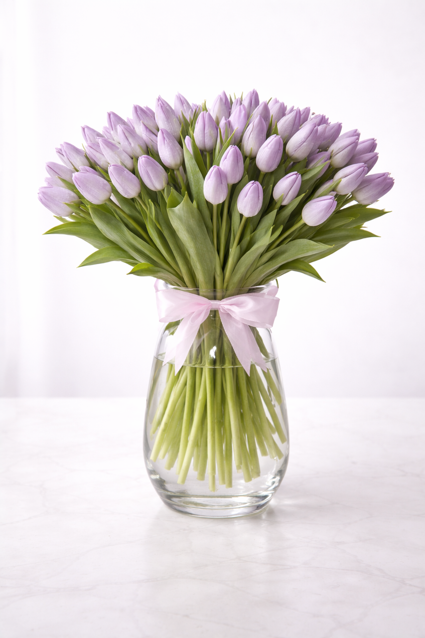 30 Violet Tulips Bouquet