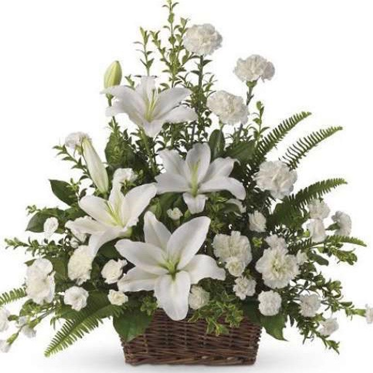 Carnations & Casablanca Lilies Basket