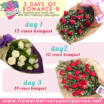 Three Days of Romance Roses Delivery Subscription Three Days of Romance Roses Delivery Subscription