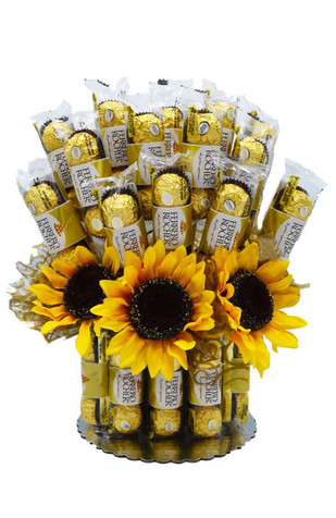 Sunflowers Ferrero Candy Bouquet