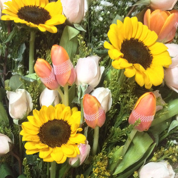 12 Roses, 3 Sunflowers & 4 Tulips Bouquet 12 Roses, 3 Sunflowers & 4 Tulips Bouquet