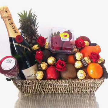 Luxury Indulgence Gift Basket with Roses Luxury Indulgence Gift Basket with Roses
