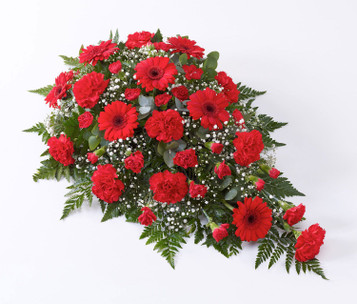 Spray Casket Red Carnations Gerberas Funeral Sympathy Spray Casket Red Carnations Gerberas Funeral Sympathy