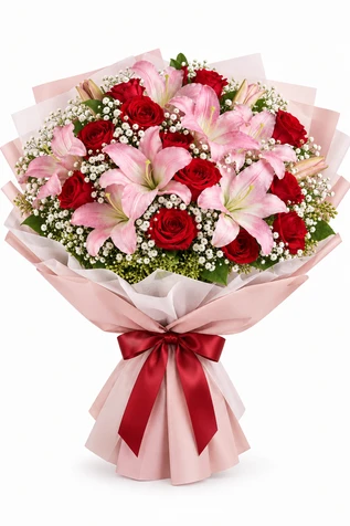 Romantic Roses & Lilies Bouquet