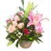 12 Roses with Stargazer Lilies in a Terracotta vase 12 Roses with Stargazer Lilies in a Terracotta vase