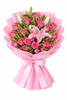 24 Pretty in Pink Roses & Stargazer bouquet