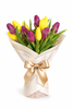10 Yellow and Violet Tulips Bouquet