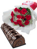 Dozen Roses & Roll Cake Package Dozen Roses & Roll Cake Package