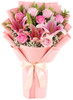 ALLEGRA - Pretty in Pink Roses & Lilies Bouquet