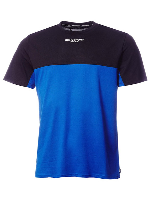 DKNY Sport Greenwood Colour Block Pique T-Shirt - Electric Blue/Black