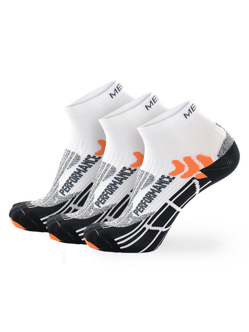 Meikan 3 Pack Quarter Cut Coolmax Performance Sports Socks - White
