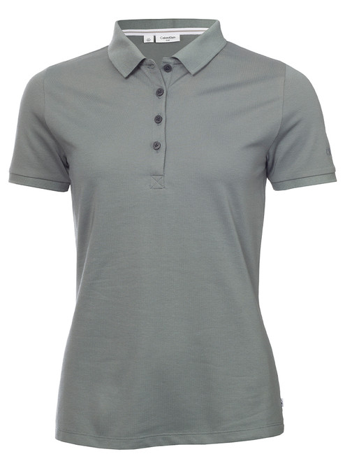 Calvin Klein W Performance Cotton Pique Polo - Sage