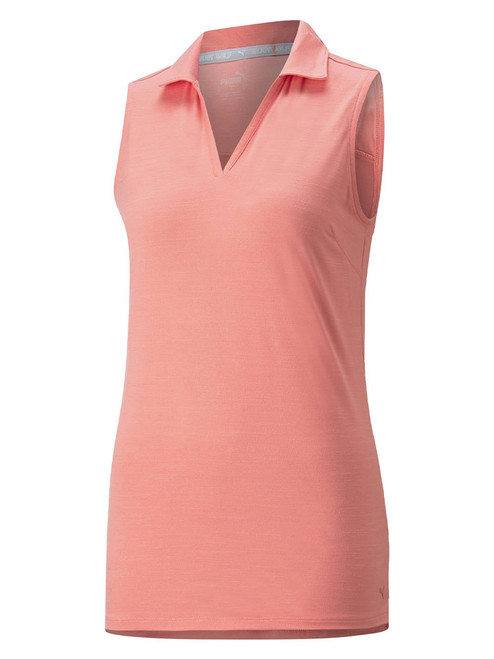 Puma Women's CLOUDSPUN Coast Sleeveless Golf Polo - Carnation Pink