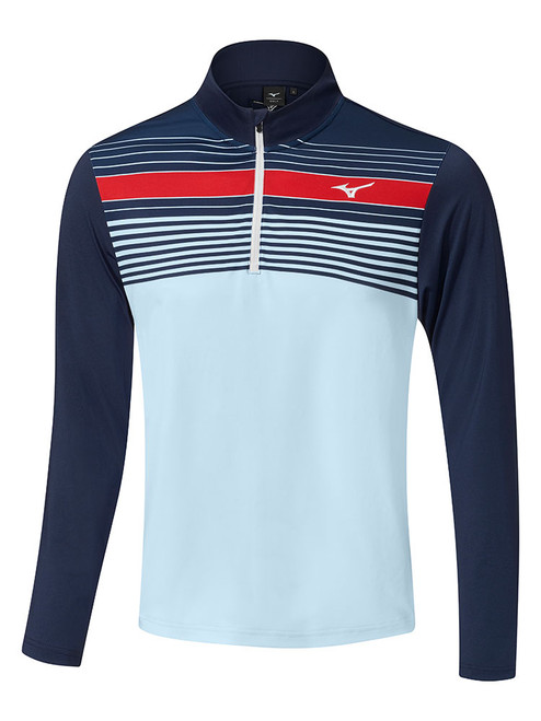 Mizuno Breeze Elite ST 1/4 Zip - Navy/Light Blue