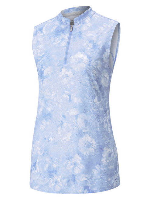Puma Women's CLOUDSPUN Iris Sleeveless Golf Polo - Lavender Pop/Bright White