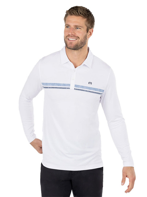 TravisMathew The Heater 2.0 Long Sleeve Polo - White