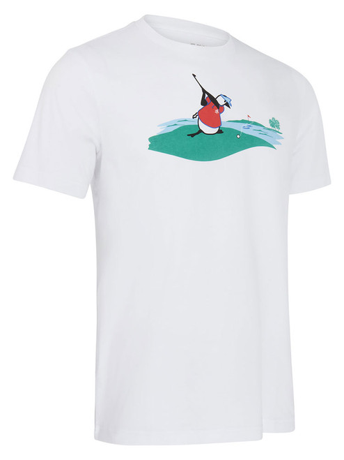 Original Penguin Long Drive Graphic Golf T-Shirt - Bright White