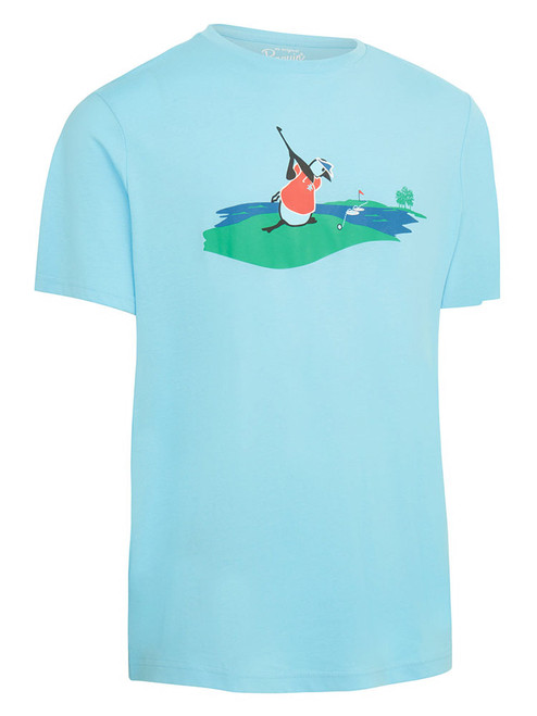 Original Penguin Long Drive Graphic Golf T-Shirt - Baltic Sea