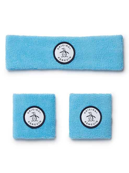 Original Penguin Solid Head & Wristband Set - Baltic Sea
