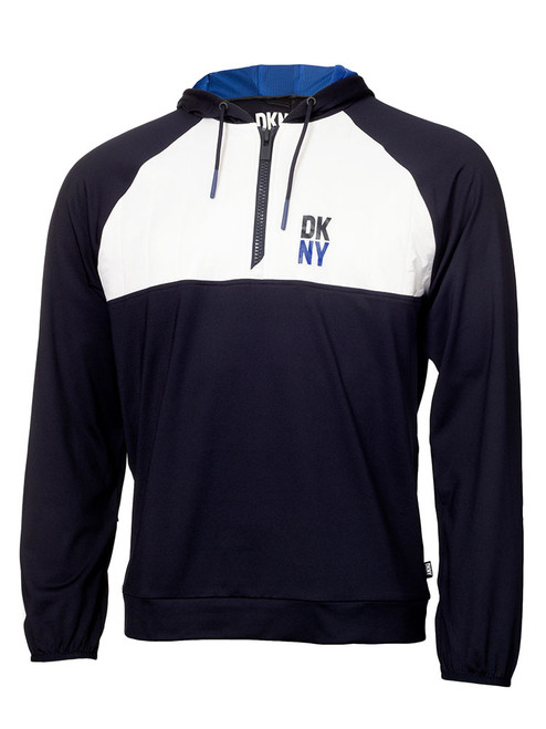 DKNY Golf Colourblock Hybrid Hoodie - Navy/White