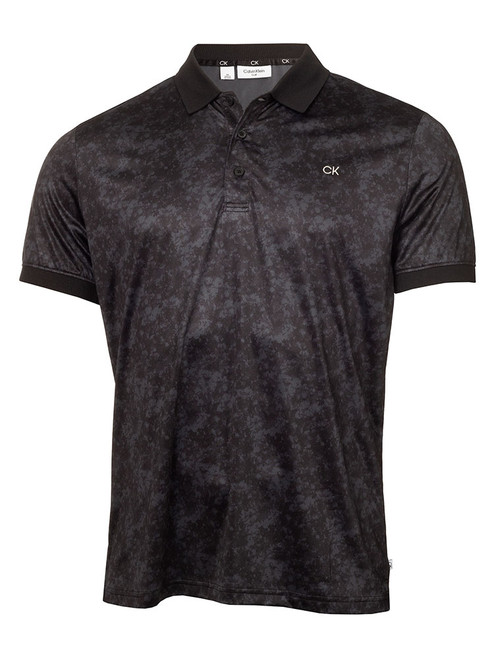Calvin Klein Tie Dye Print Polo - Black