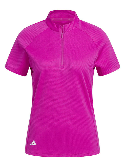 adidas Women's Textured Golf Polo Shirt - Lucid Fuchsia