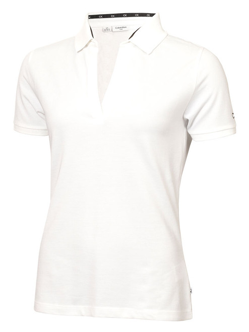 Calvin Klein Women's Jenny Open Neck Polo - White