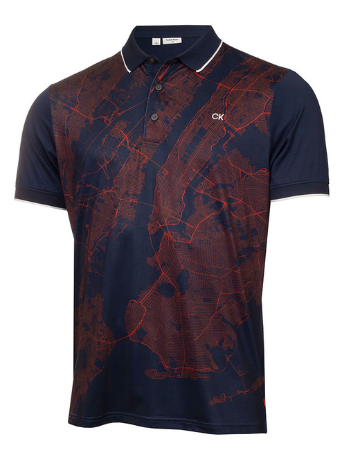 Calvin Klein NYC Print Polo - Peacoat
