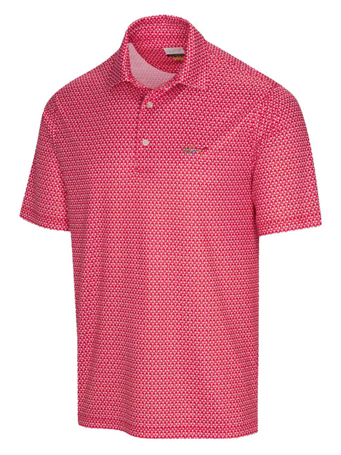 Greg Norman Golf Tee Print Polo - Red Throttle