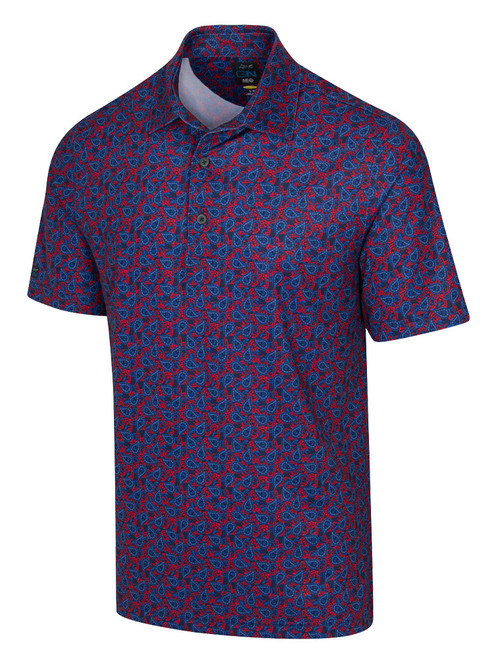 Greg Norman ML75 Stretch Paisley Foulard Polo - Navy
