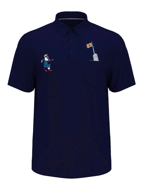 Original Penguin Engineered Polar Pete Mixed Media Polo - Black Iris