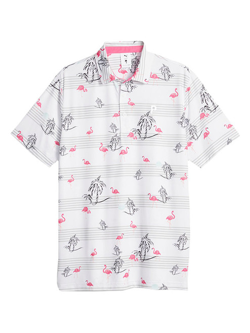 Puma x Palm Tree Crew Print Polo - White Glow/Charming Pink