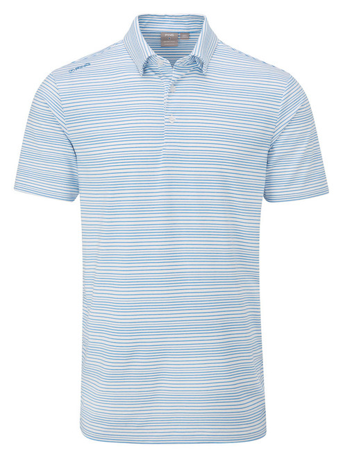 Ping Alexander Tailored Fit Polo - White/Infinity Blue