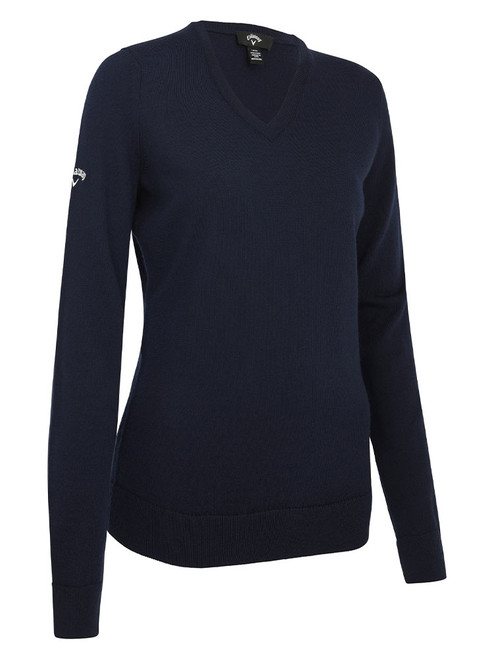 Callaway Women's V-Neck Merino Sweater - Dark Navy