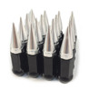 20 Pieces - 9/16 Black Silver Spike Lug Nuts 2-Piece Twist Off