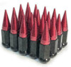 32 Pieces - 14x1.5 Black Red Spike Lug Nuts 2-Piece Twist Off