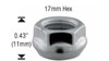 12x1.25 Open-End Bulge Acorn Lug Nut Super Short Length: 11mm Socket: 17mm